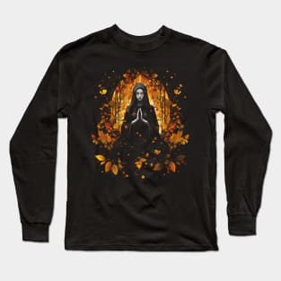 Mother Mary Fall Peace Meditation Long Sleeve T-Shirt